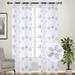 Lorette Floral Embroidered 2-Piece Grommet Sheer Window Panels Set, 38x95 Inches Each