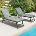 Sunny Citrus Outdoor Printed Leaf Lounger Cushion 22 x 73 in Grey - 22" x 73" x 2.75"