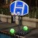Poolside Basketball Hoop with Light Adjustable Height 41"-59" Swimming Pool Basketball System with 35.4'' x 23.6'' Backboard