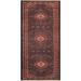 Pasargad Home Tabriz Hand-Knotted Wool Floral Runner, Navy/Rose - 2' 6'' X 12' 0''