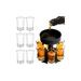 Lexi Home Plastic Liquor Dispenser Holder Set With 6-Shot Acrylic Glasses