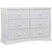 Delta Children Summer 6 Drawer Double Dresser Wood in White | Wayfair W751460-100