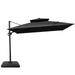 11 ft Square Outdoor Umbrella Cantilever-Offset Umbrella with Weights Base