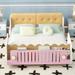 Full Size Car-Shaped Platform Bed w/ Soft Cushion, Creative Design for Kids