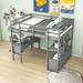 Geatches Full 6 Drawer Loft Loft Bed w/ Built-in-Desk by Harriet Bee in Gray | 65 H x 59 W x 78 D in | Wayfair 15221985B177474BB595B40CC833BAC2
