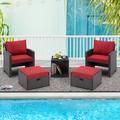 Winston Porter Richlyn 2 - Person Outdoor Seating Group w/ Cushions in Red | Wayfair 2C954E0AAEE34143BBBBC3A37A9B5CA8