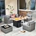 Red Barrel Studio® Aliva 4 - Person Outdoor Seating Group w/ Cushions in Gray | Wayfair BC68199A5CE64BB28319509008458FD0