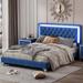 House of Hampton® Calliope Platform Bed Upholstered/Velvet/Metal in Blue | 44.5 H x 64 W x 83.7 D in | Wayfair ED229C3AF00C4BD294588AAB7BA9CF92