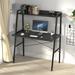 17 Stories Cramlington 43 Inches Ladder Computer Desk, PC Desk Workstation for Home Office Wood/Metal in Black/Brown/Gray | Wayfair