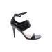 Via Spiga Heels: Black Print Shoes - Women's Size 9 - Open Toe