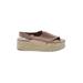 Vince. Wedges: Slip-on Platform Bohemian Tan Print Shoes - Women's Size 10 - Open Toe