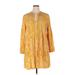 Old Navy Casual Dress - A-Line V Neck Long sleeves: Yellow Dresses - Women's Size X-Large