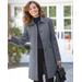 Blair Women's Larry Levine Updated Wool Coat - Grey - PL - Petite