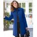 Blair Women's Larry Levine Updated Wool Coat - Blue - M - Misses