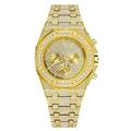 Montre en or pour hommes Montre à quartz de luxe avec diamants Gros poignet avec calendrier Montre d'affaires Hip Hop Gros horloge main masculine Dropshipping