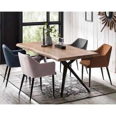 SIT Tops & Tables »Brisbane« Esstisch Akazie Baumkante 3,6 cm / 160x85 cm / Eisen antikschwarz Image