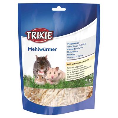 4x 70 g de vers de farine déshydratés Trixie Friandise pour petits animaux