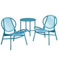Ensemble salon de jardin table d’appoint et 2 Chaises bleu Lac