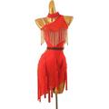 Latein-Tanz Kleid Quaste Kristalle / Strass Damen Leistung Ärmellos Spandex