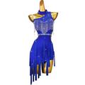 Latein-Tanz Kleid Quaste Kristalle / Strass Damen Leistung Ärmellos Spandex