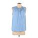 Croft & Barrow Sleeveless Blouse: Blue Tops - Women's Size Large