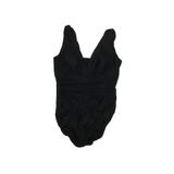 Lands' End One Piece Swimsuit: Black Solid Swimwear - Women's Size 10 Petite