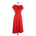 J.Crew Casual Dress - Midi: Red Print Dresses - Women's Size Medium