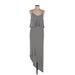 Mossimo Casual Dress - Maxi: Silver Stripes Dresses - Women's Size Medium