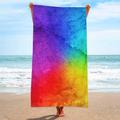 Rainbow Tie-dye Microfiber Terry Cloth Beach Bath Towel Seaside Sitting Blanket Shawl Sweat Towel