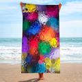 Rainbow Tie-dye Microfiber Terry Cloth Beach Bath Towel Seaside Sitting Blanket Shawl Sweat Towel