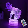 Elephant 3D Night Light for Kids 3D Lamp with 16 Colors Changing Remote Control Elephant Toys Girls Women Baby Boys Gifts