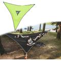 Camping Hammock 3 Point Tree House Air Sky Tent Backpacking Beach Green