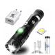 Ultra Bright LED Flashlight With XP-L V6 LED lamp beads Waterproof Torch Zoomable 3 lighting modes Multi-function USB charging
