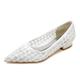 Women's Wedding Shoes Flats Ladies Shoes Valentines Gifts White Shoes Wedding Party Daily Embroidered Wedding Flats Bridal Shoes Bridesmaid Shoes Embroidery Flat Heel Pointed Toe Cute Minimalism Knit