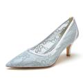 Women's Wedding Shoes Pumps Ladies Shoes Valentines Gifts White Shoes Wedding Party Daily Embroidered Bridal Shoes Bridesmaid Shoes Wedding Sneakers Embroidery Low Heel Pointed Toe Cute Minimalism