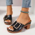 Women's Sandals Boho Bohemia Beach Wedge Sandals Comfort Shoes Outdoor Beach Braided Buckle Wedge Heel Round Toe Bohemia Casual Comfort Walking PU Loafer Black Brown