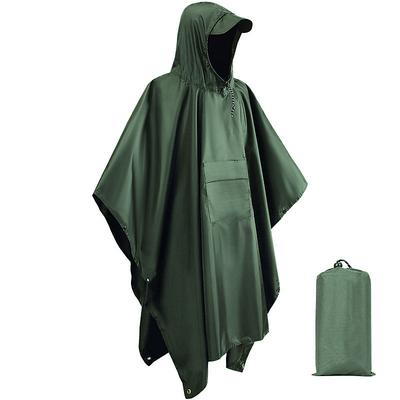 Men Women Hooded Rain Poncho Waterproof Raincoat Jacket for Hiking Camping Fishing