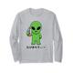 Lustiger Alien Boba Tapioka Tee Japanisches Getränk Japan Hiragana Langarmshirt