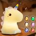 Welpettie Unicorn Night Light for Kids 16 Colors Silicone Nursery Night Light with Remote Control USB Rechargeable Table Lamp Cute LED Colorful Bedside Lamp for Kids Girls Room Bedroom