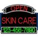 Everything Neon L100-6280 Skin Care Open with Phone Number Animated LED Sign 24 Tall x 31 Wide x 1 Deep