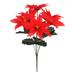 Dsseng 10 pcs 7 forks Artificial Poinsettia Bushes Silk Fabric Poinsettia Bushes Plants for Indoor Outdoor Christmas Tree Ornament Home Red