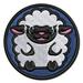 Cute Wooly Sheep Lamb Sitting Applique Multi-Color Embroidered Hook & Loop Patch - 3 Inch Medium