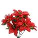 Dsseng 10 pcs 7 forks Artificial Poinsettia Bushes Silk Fabric Poinsettia Bushes Plants for Indoor Outdoor Christmas Tree Ornament Home Red