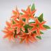 Artificial Flowers Tiger Lily Real Touch Fake Flowers for Wedding Home Party Garden Shop Office Decoration Plastic Lily 10 Bouquets Faux Flowers.
