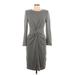 Vince Camuto Cocktail Dress - Sheath High Neck 3/4 sleeves: Gray Dresses - Women's Size 10