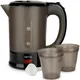 Netta 0.5L Travel Kettle With 2 Cups And Spoon - Black - 1100W