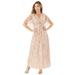 Plus Size Women's Sequined Capelet Gown by Roaman's in Pale Blush (Size 42 W)