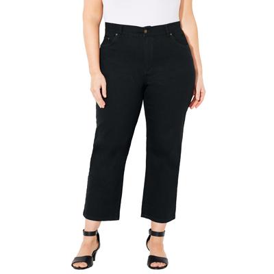 Plus Size Women's Right Fit® Curvy Crop Jean by Catherines in Black (Size 24 W)