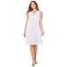 Plus Size Women's AnyWear Pucker Cotton Shirt Dress by Catherines in White (Size 3X)