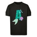 Kurzarmshirt F4NT4STIC "Kinder Disney Alphabet A Is For Ariel-BLK with Kids Basic Tee" Gr. 158/164, schwarz (black) Mädchen Shirts T-Shirts